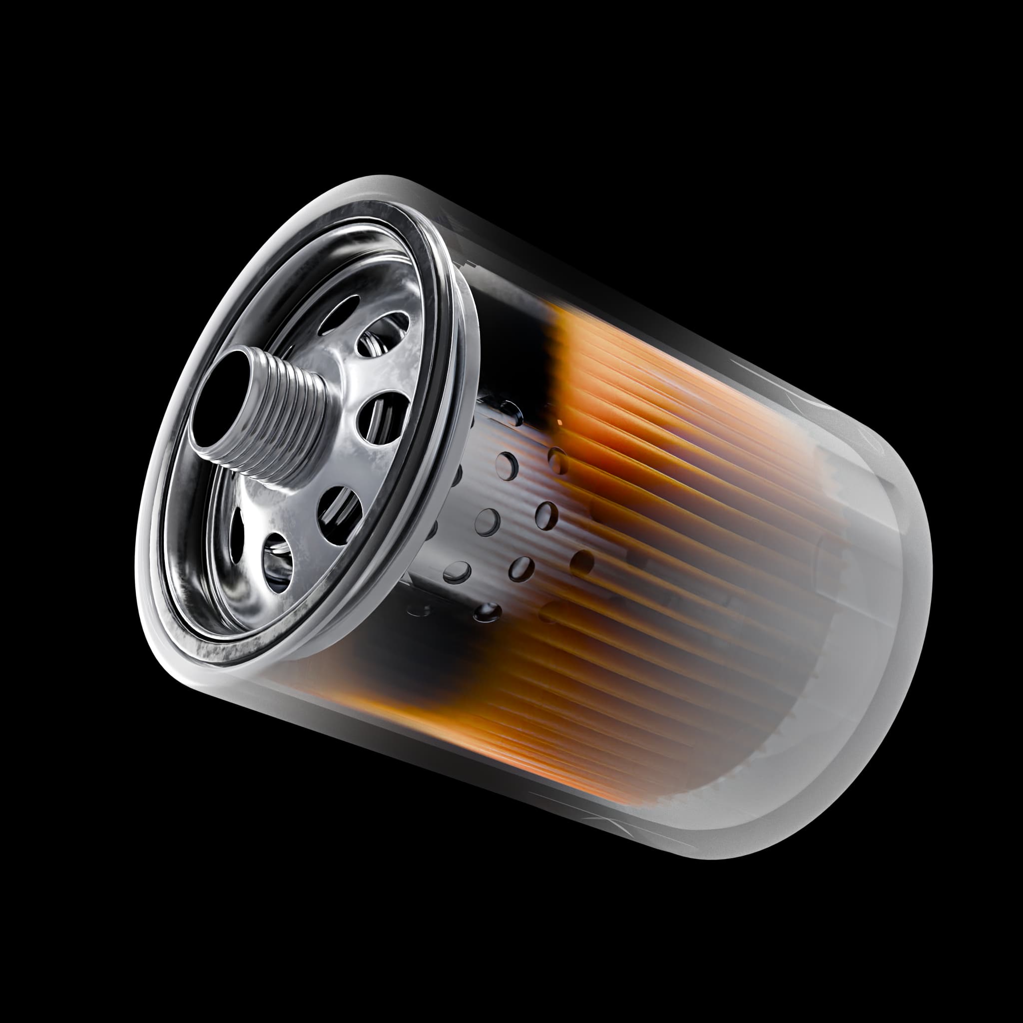 Interactive 3D model of an oil filter