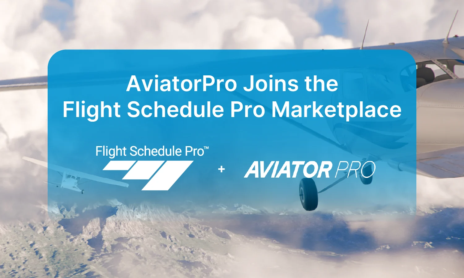 AviatorPro and Flight Schedule Pro partnership announcement graphic
