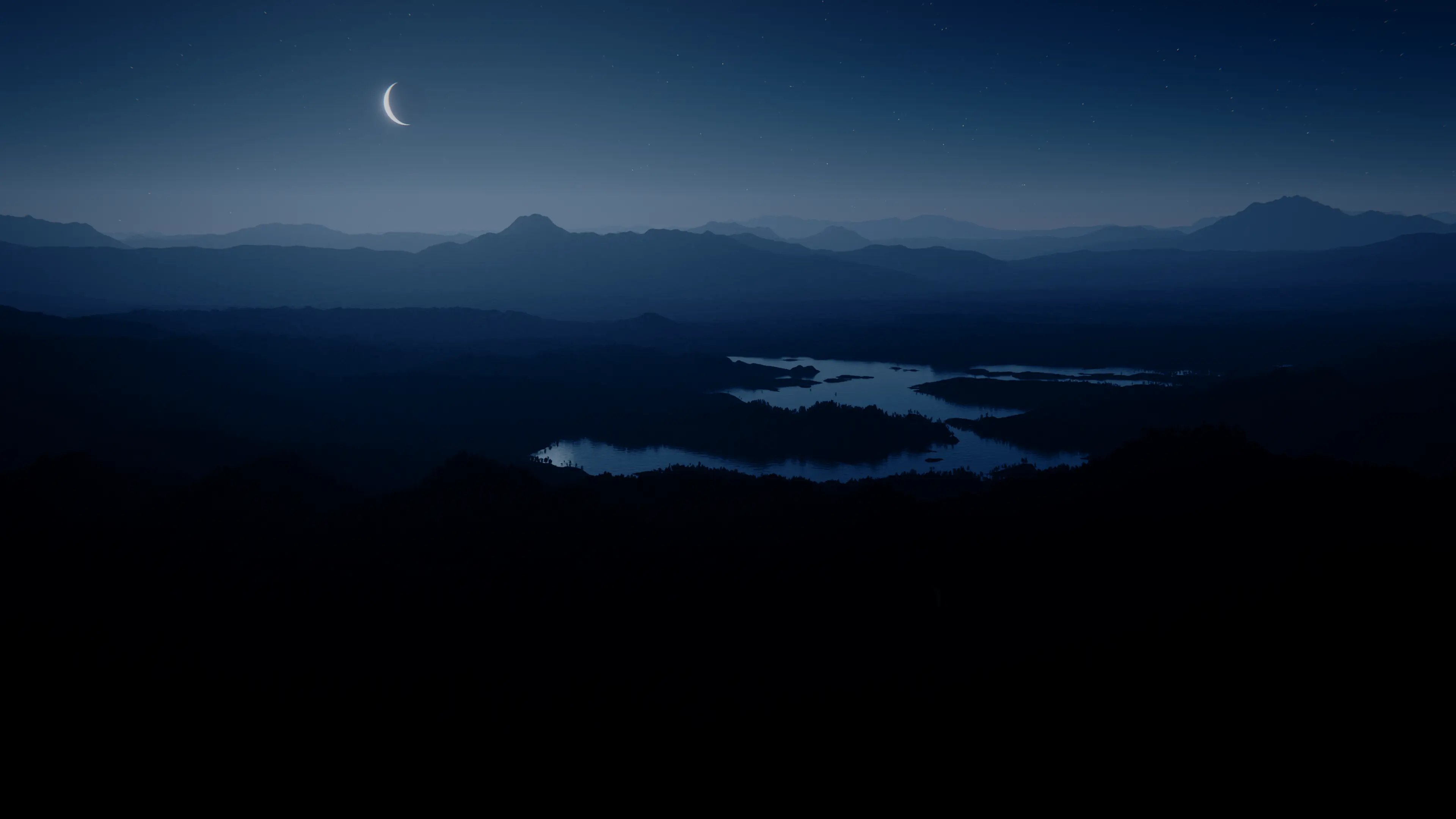 Night sky mountain landscape background