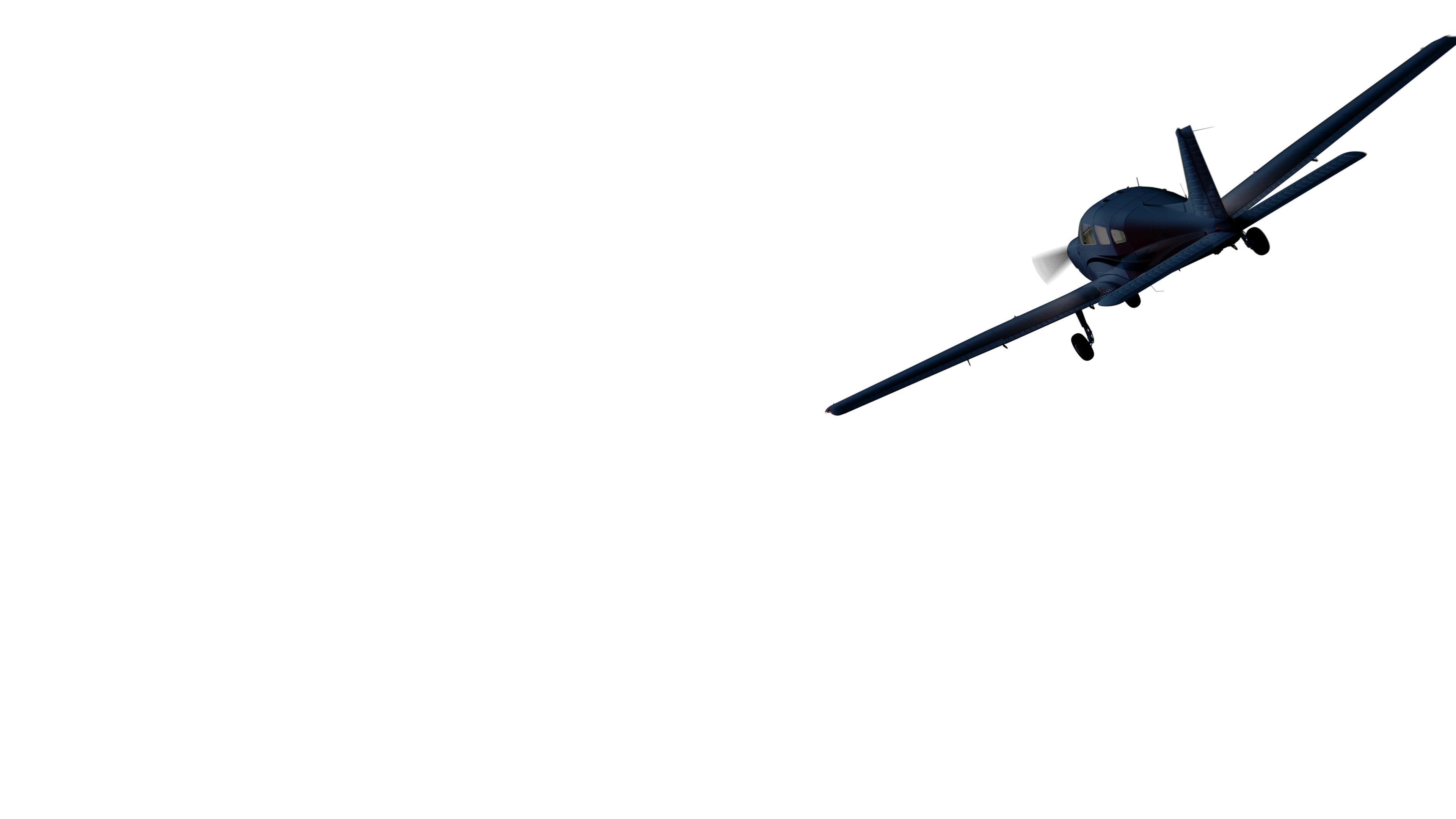 Piper Archer aircraft in flight at night