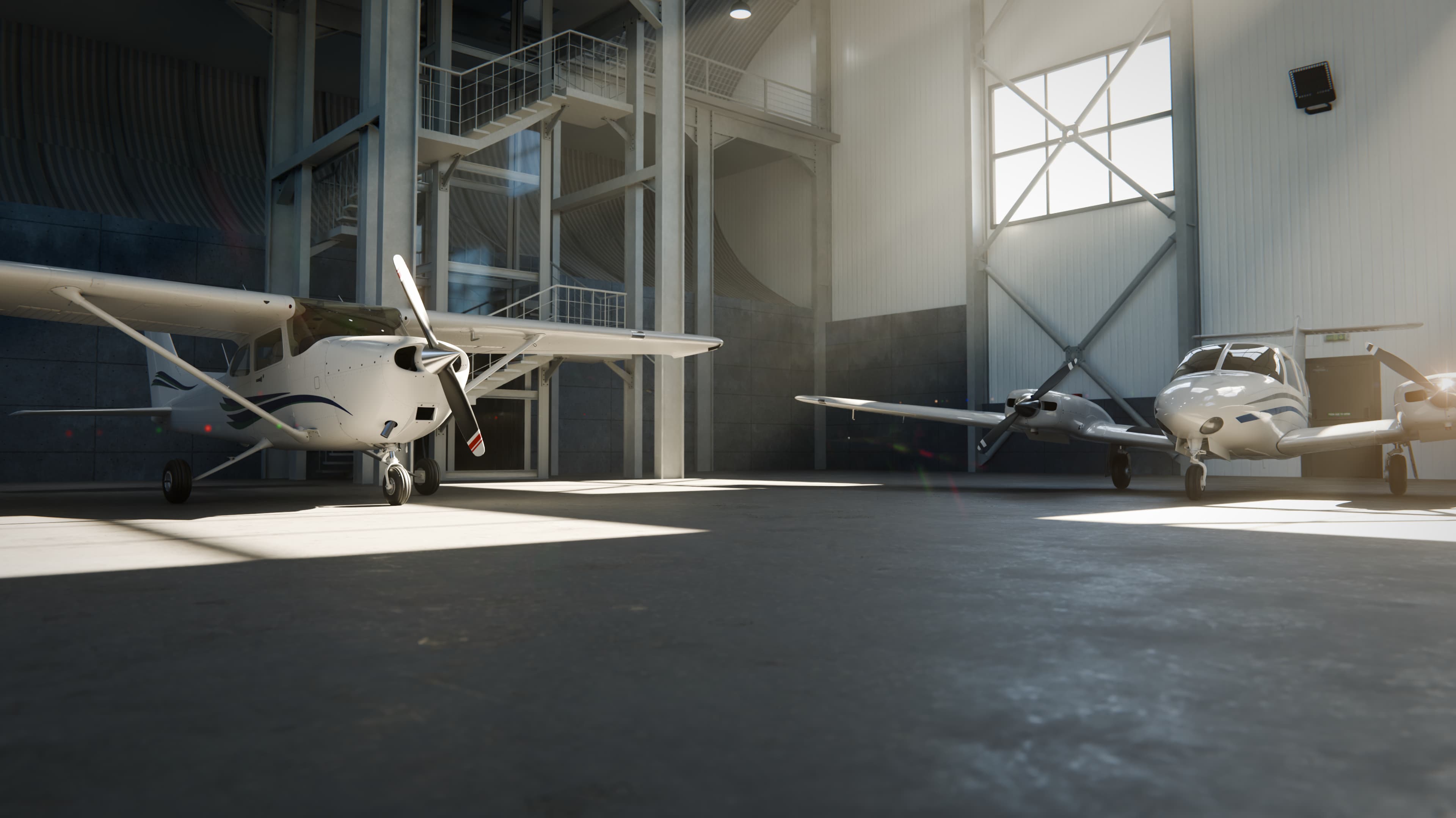 Hangar with Cessna and Seminole